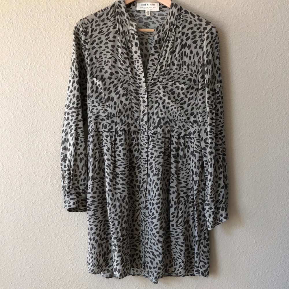 Gray Animal Print Dress By Cloth And Stone